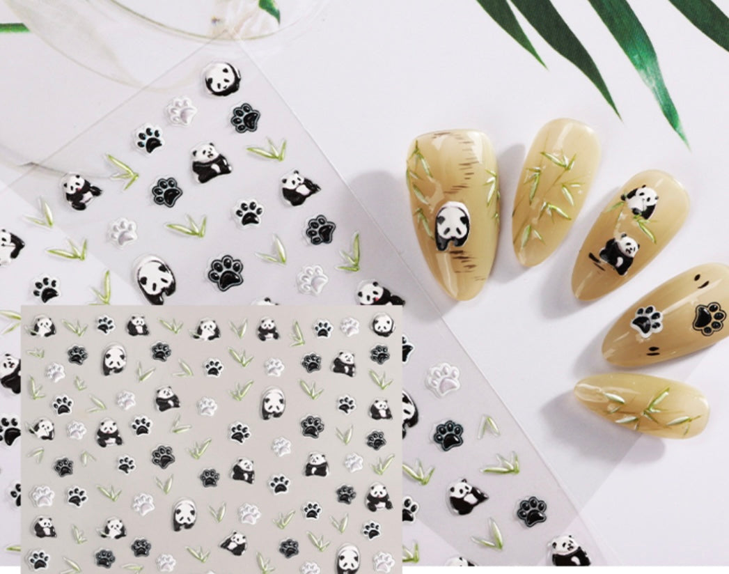 Panda Paw 5D Nail Decal