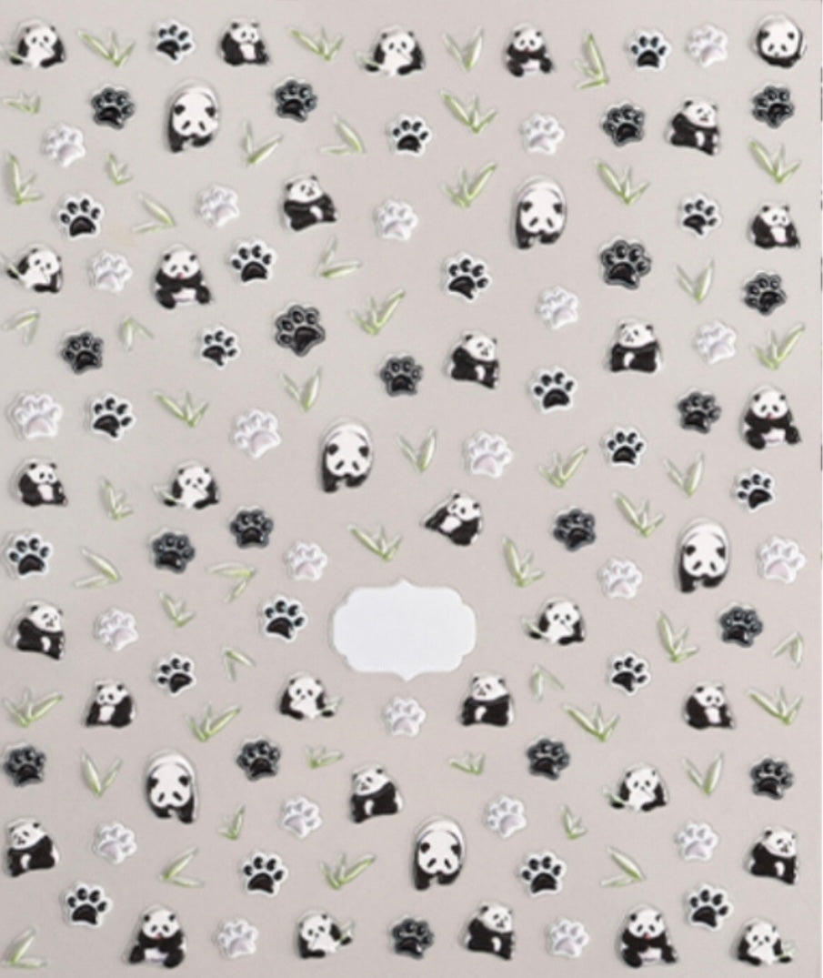 Panda Paw 5D Nail Decal