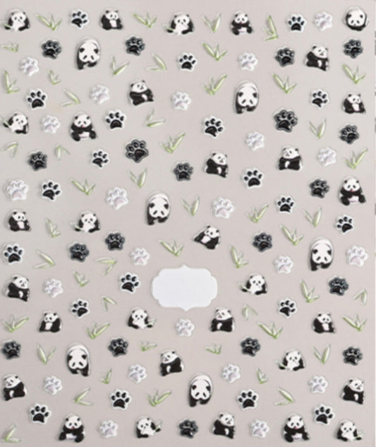 Panda Paw 5D Nail Decal