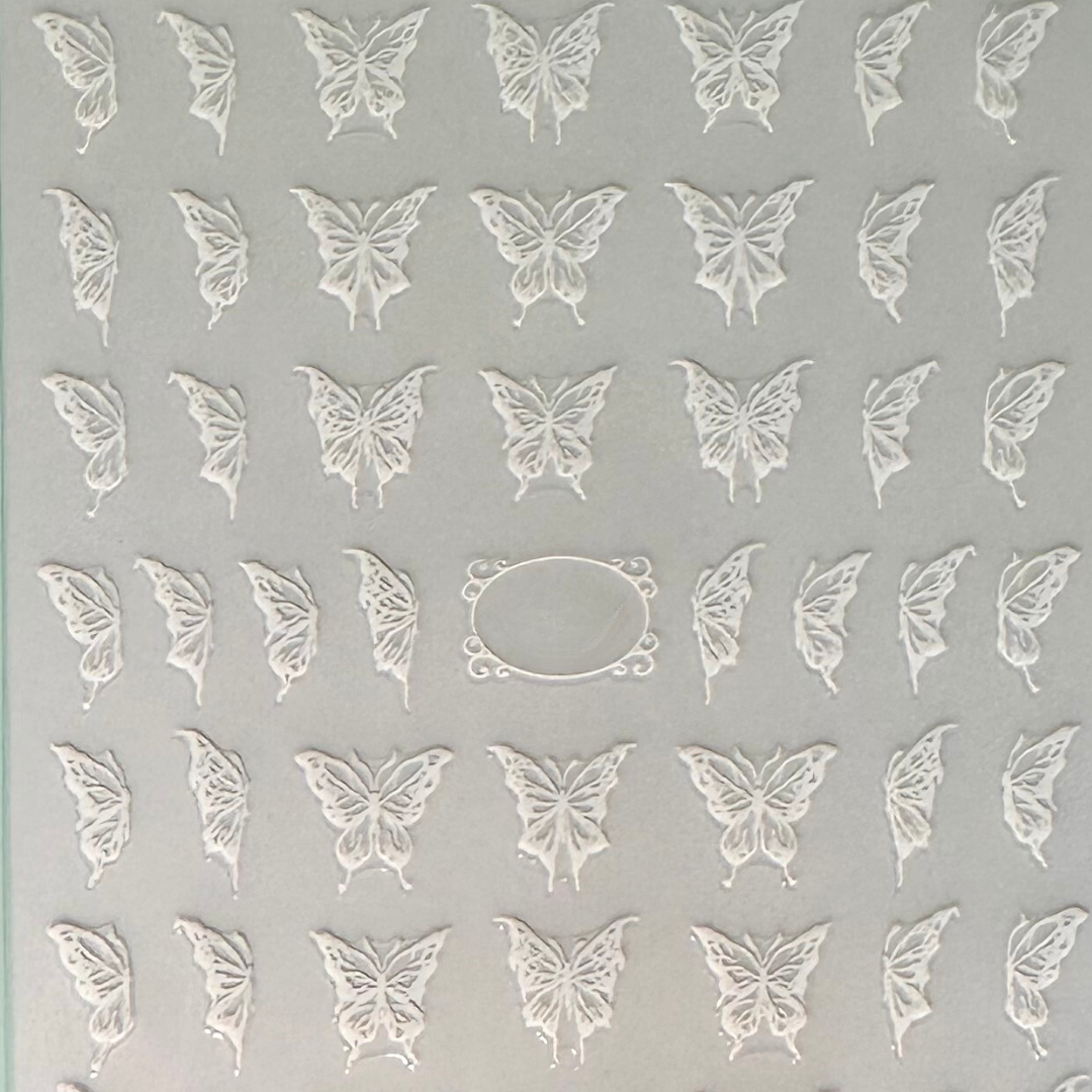 White Butterfly Nail Decal