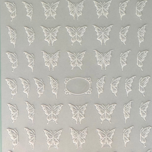 White Butterfly Nail Decal